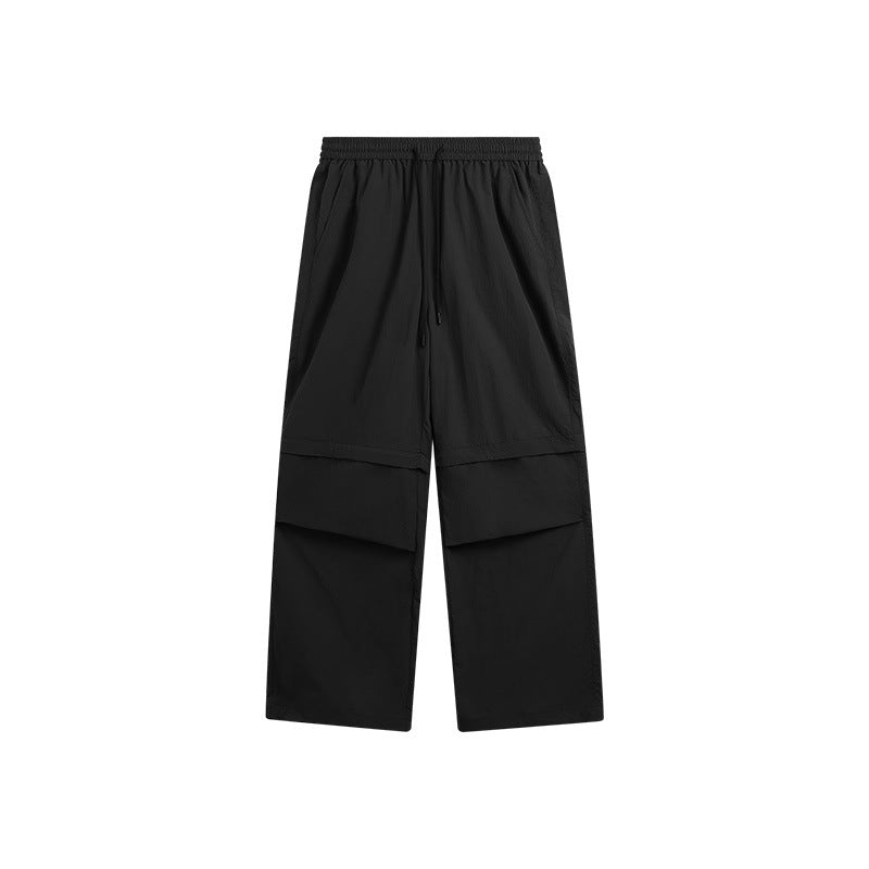 Waterproof Disassembly Wide-Leg Cargo Pants Black PinkLimes Trending Streetwear