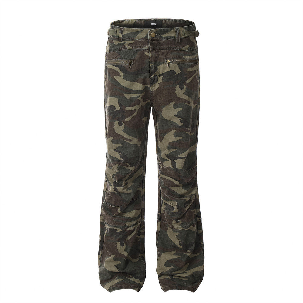 Camouflage Pleated Cargo Pants Camouflage PinkLimes Trending Streetwear
