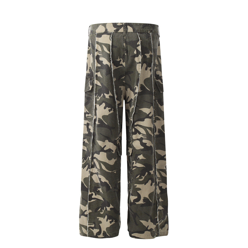 Wide-Leg Camouflage Cargo Pants PinkLimes Trending Streetwear