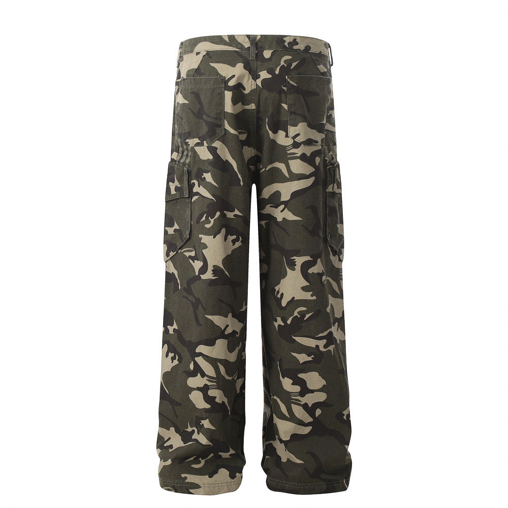 Striped Camouflage Loose Cargo Pants PinkLimes Trending Streetwear