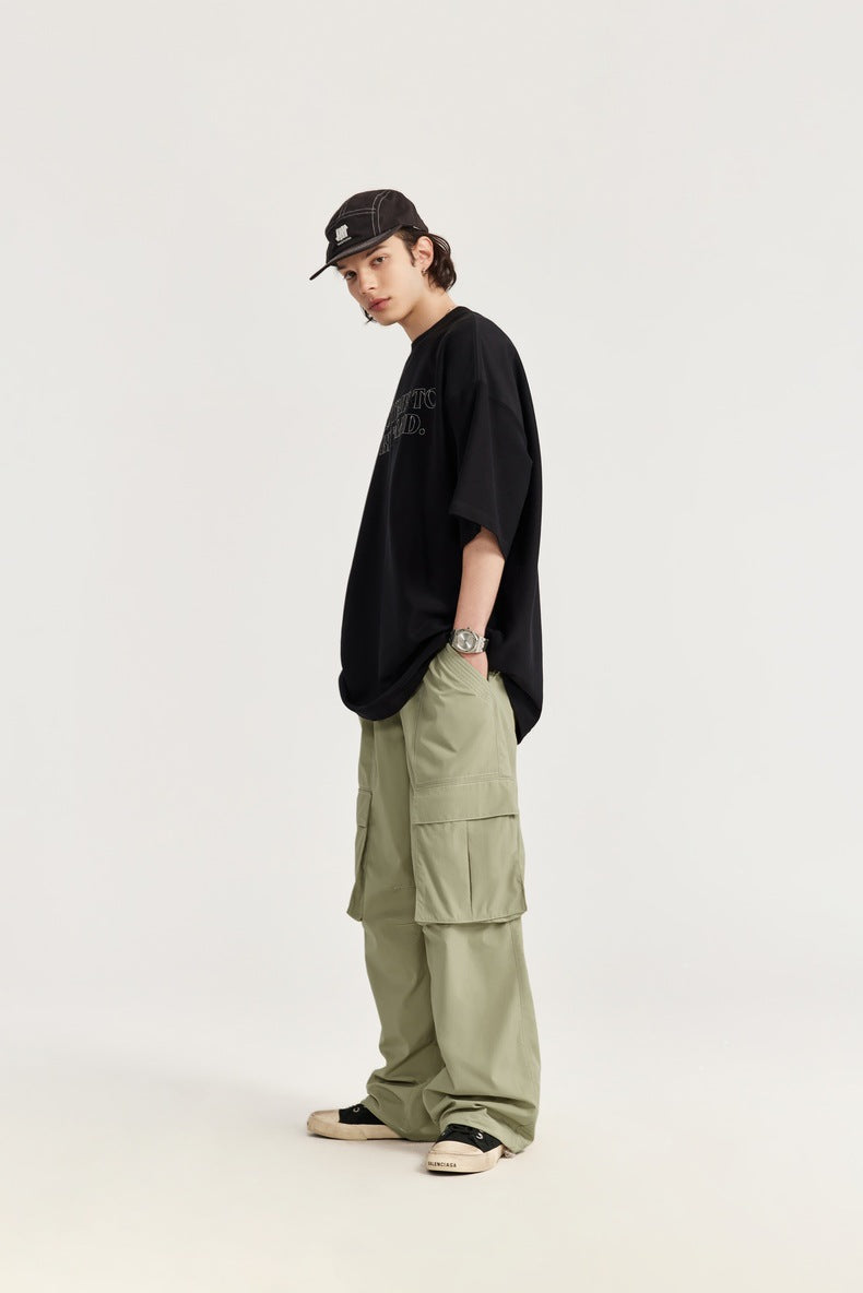 Rainproof Ming Line Wide Leg Cargo Pants PinkLimes Trending Streetwear