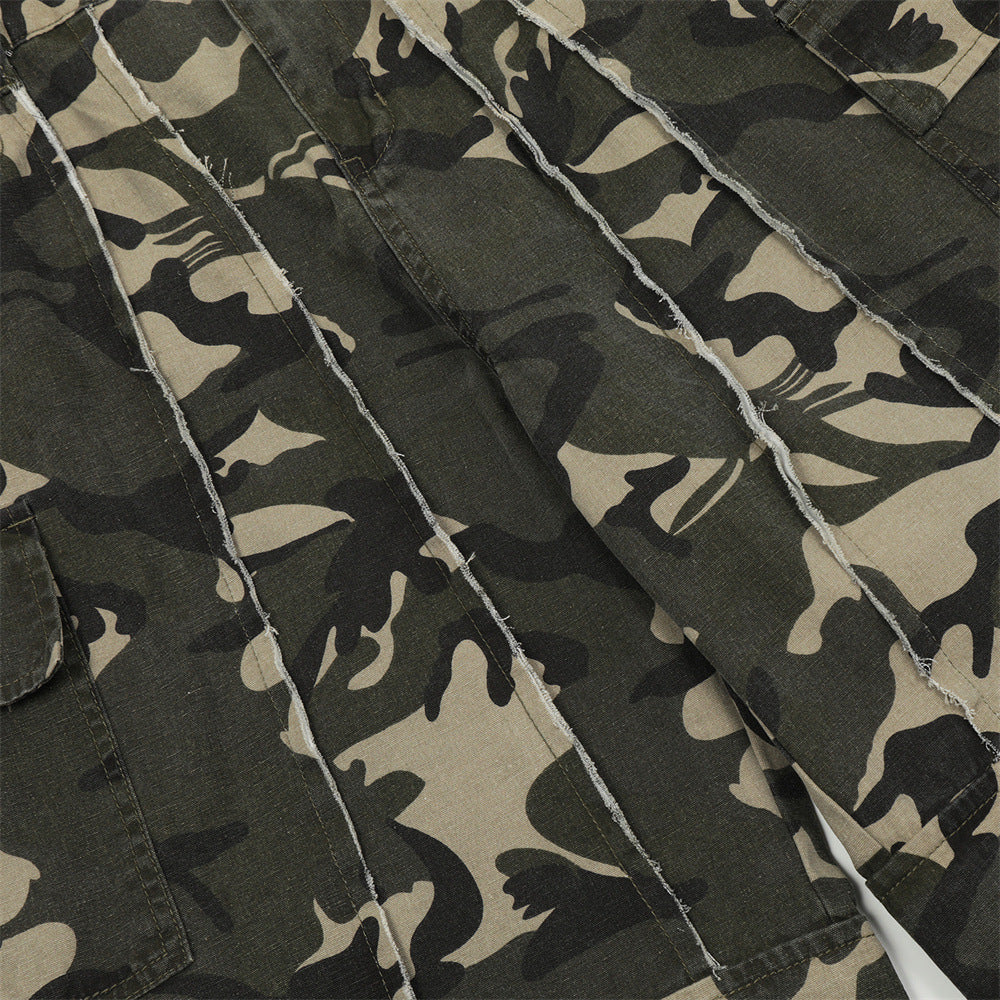 Wide-Leg Camouflage Cargo Pants PinkLimes Trending Streetwear