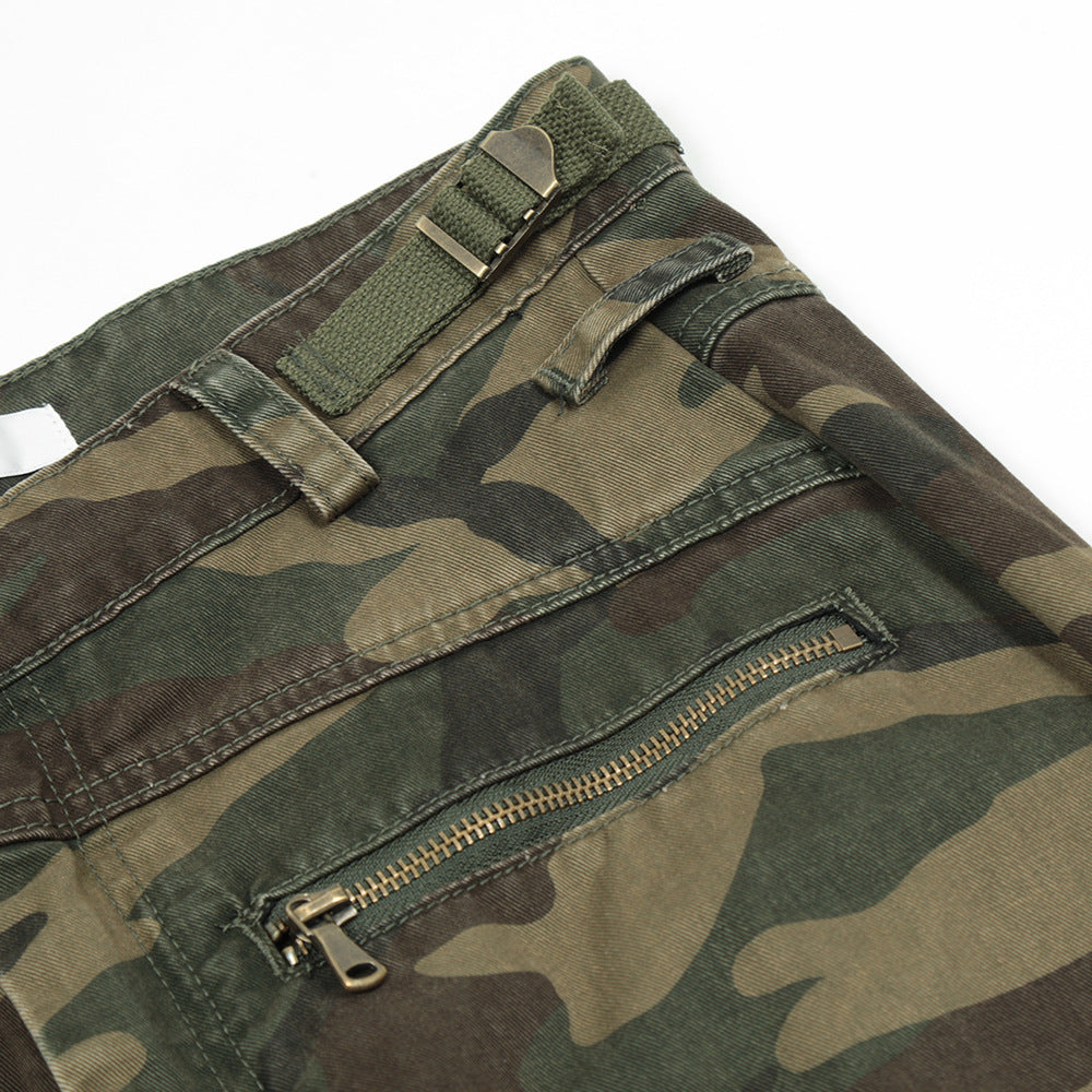 Camouflage Pleated Cargo Pants PinkLimes Trending Streetwear