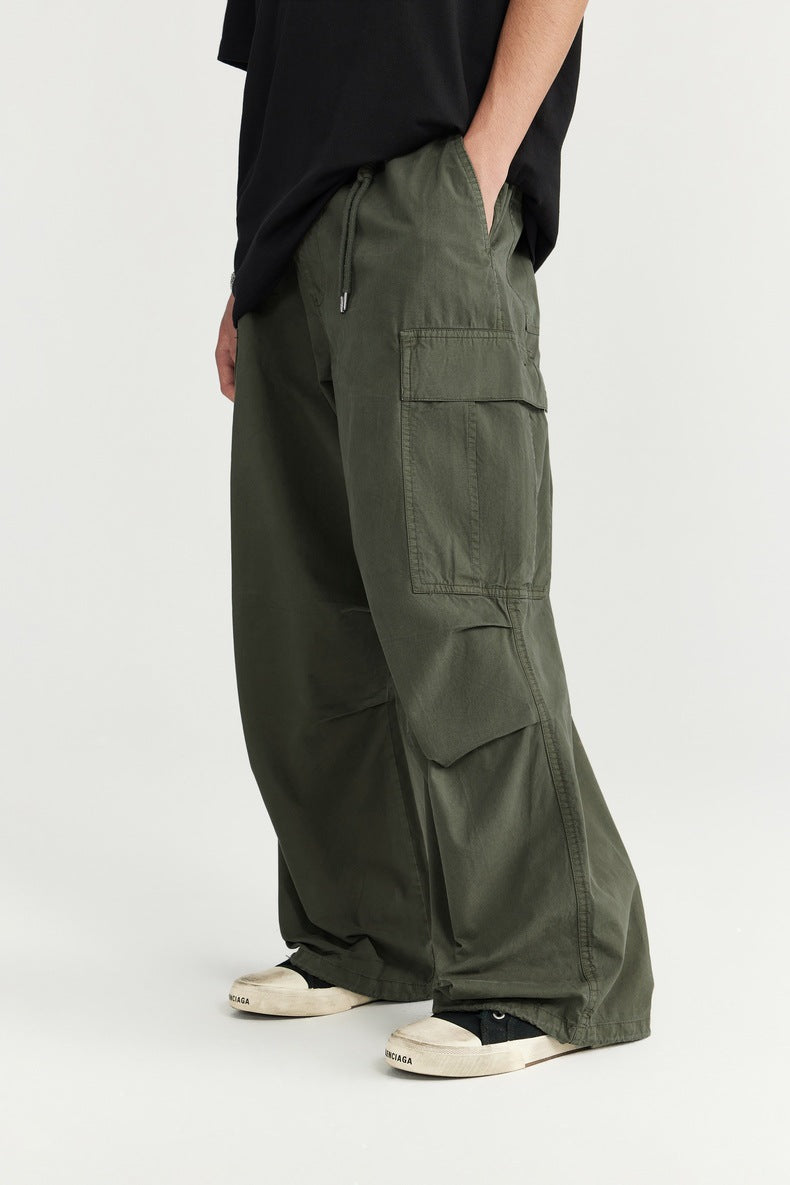 Washed Wide-Leg Cargo Overalls PinkLimes Trending Streetwear
