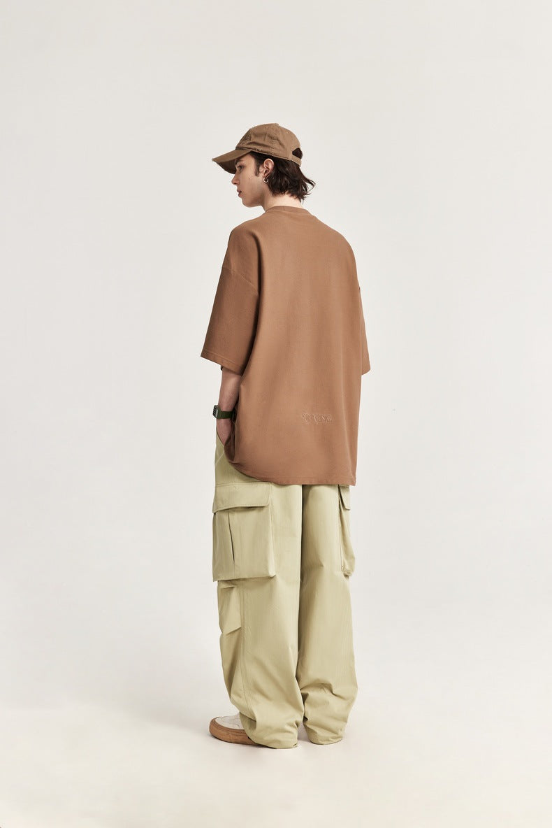Herringbone Parachute Wide Leg Cargo Pants PinkLimes Trending Streetwear