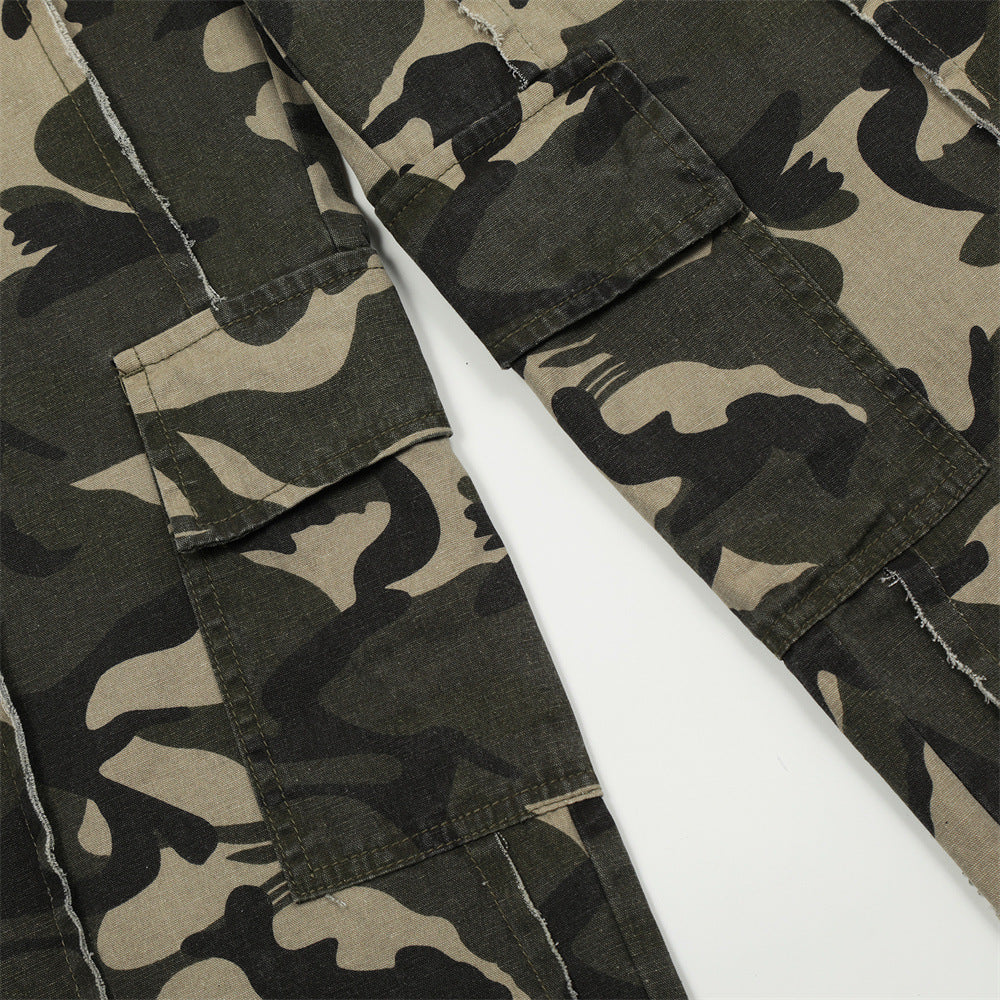 Wide-Leg Camouflage Cargo Pants PinkLimes Trending Streetwear