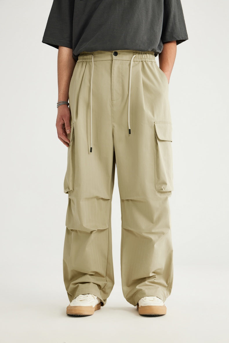 Herringbone Parachute Wide Leg Cargo Pants PinkLimes Trending Streetwear