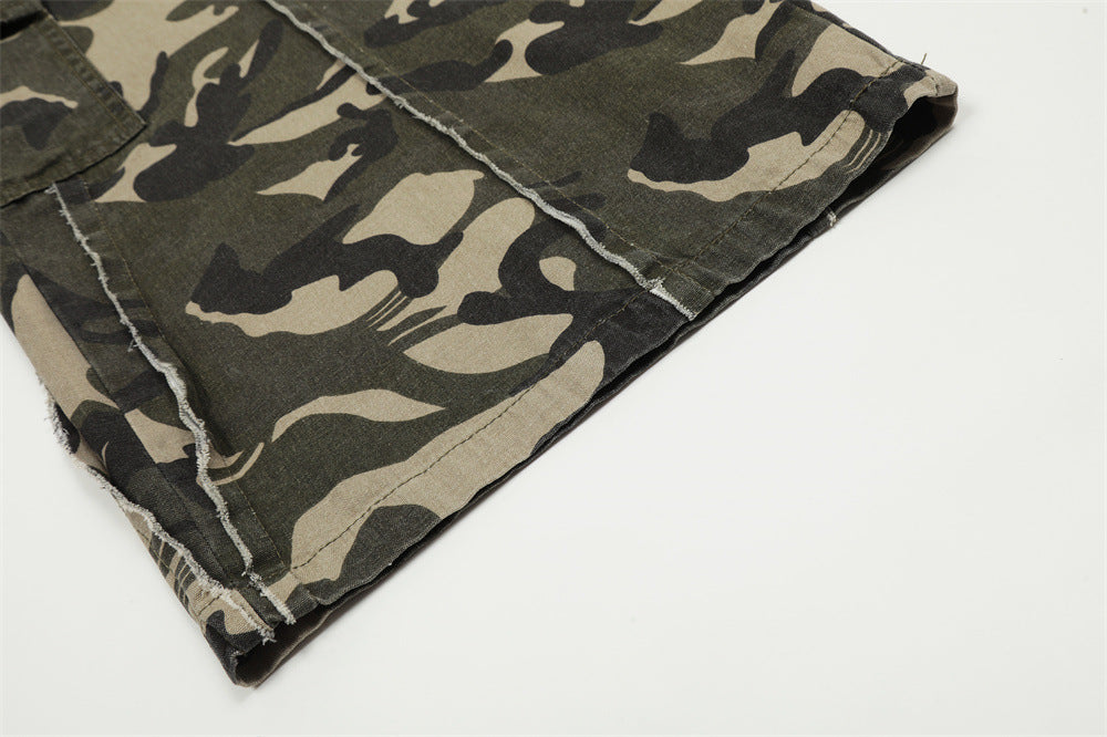 Wide-Leg Camouflage Cargo Pants PinkLimes Trending Streetwear