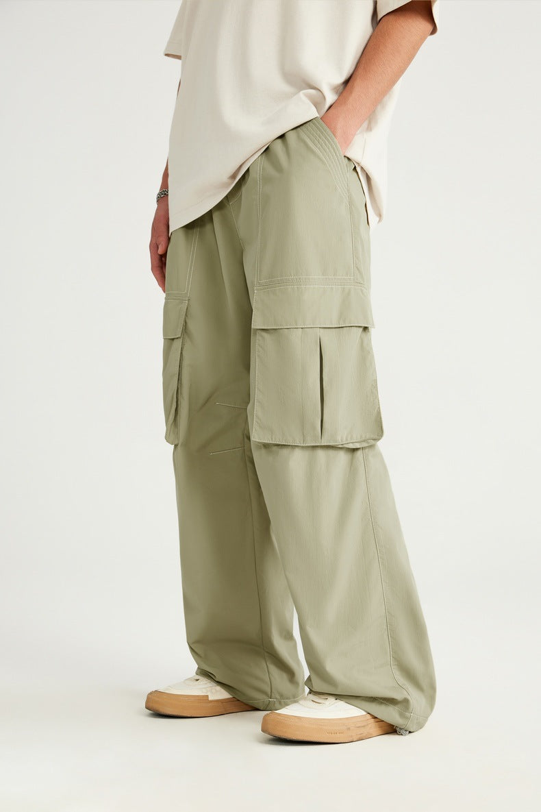Rainproof Ming Line Wide Leg Cargo Pants PinkLimes Trending Streetwear
