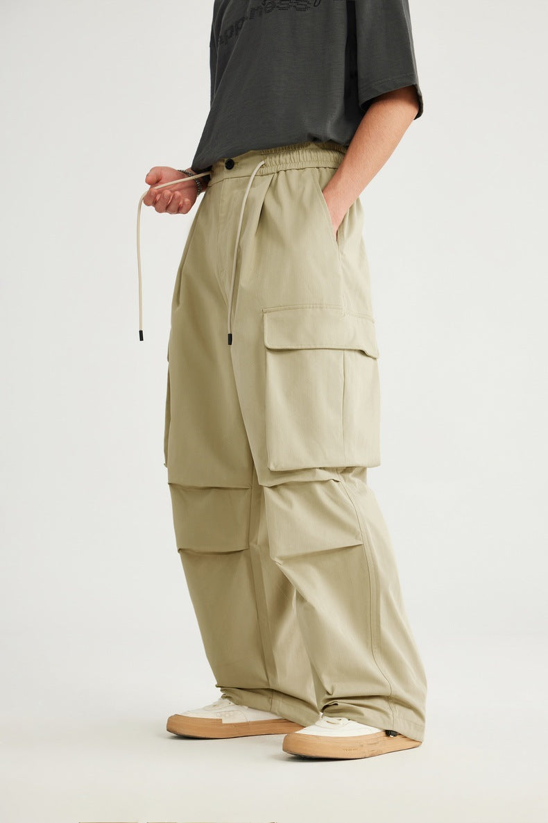 Herringbone Parachute Wide Leg Cargo Pants PinkLimes Trending Streetwear