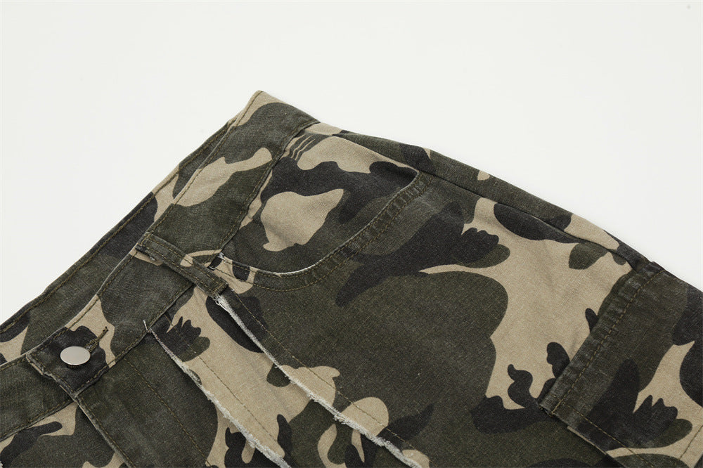 Wide-Leg Camouflage Cargo Pants PinkLimes Trending Streetwear