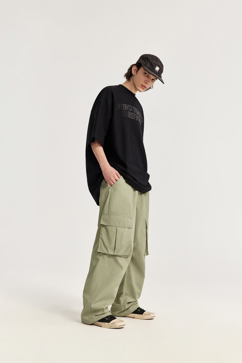 Rainproof Ming Line Wide Leg Cargo Pants PinkLimes Trending Streetwear