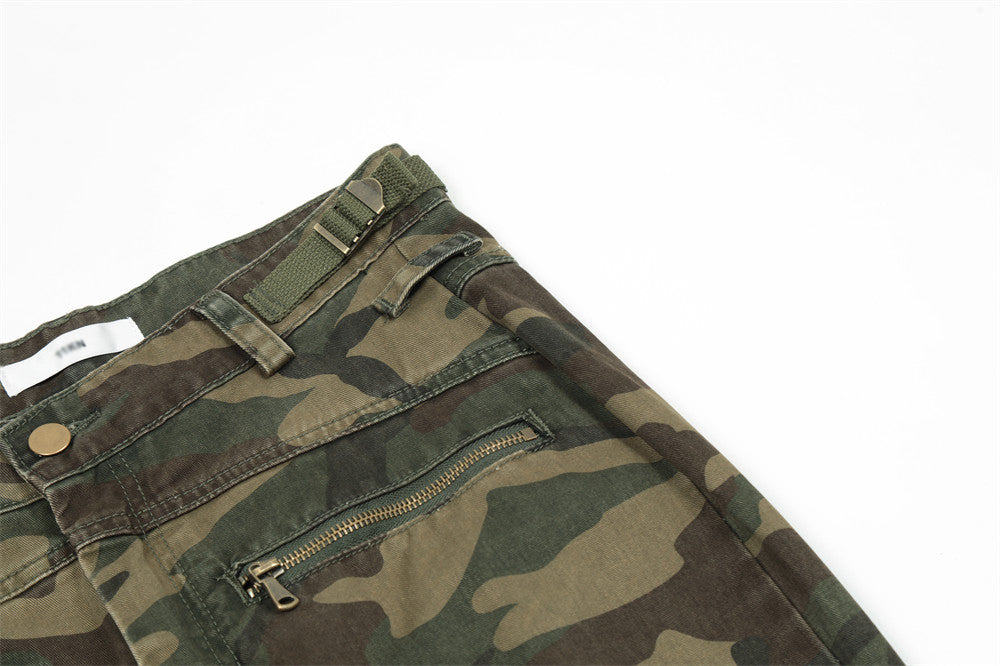 Camouflage Pleated Cargo Pants PinkLimes Trending Streetwear