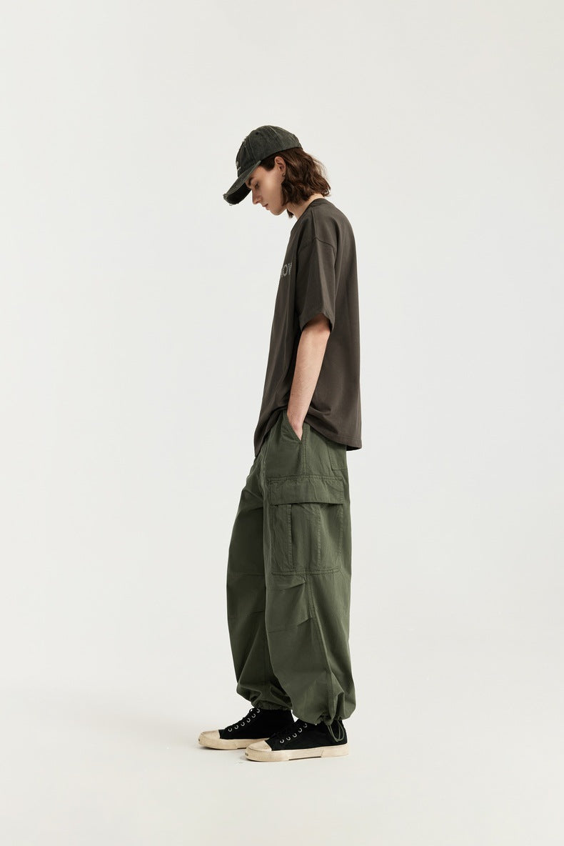 Washed Wide-Leg Cargo Overalls PinkLimes Trending Streetwear