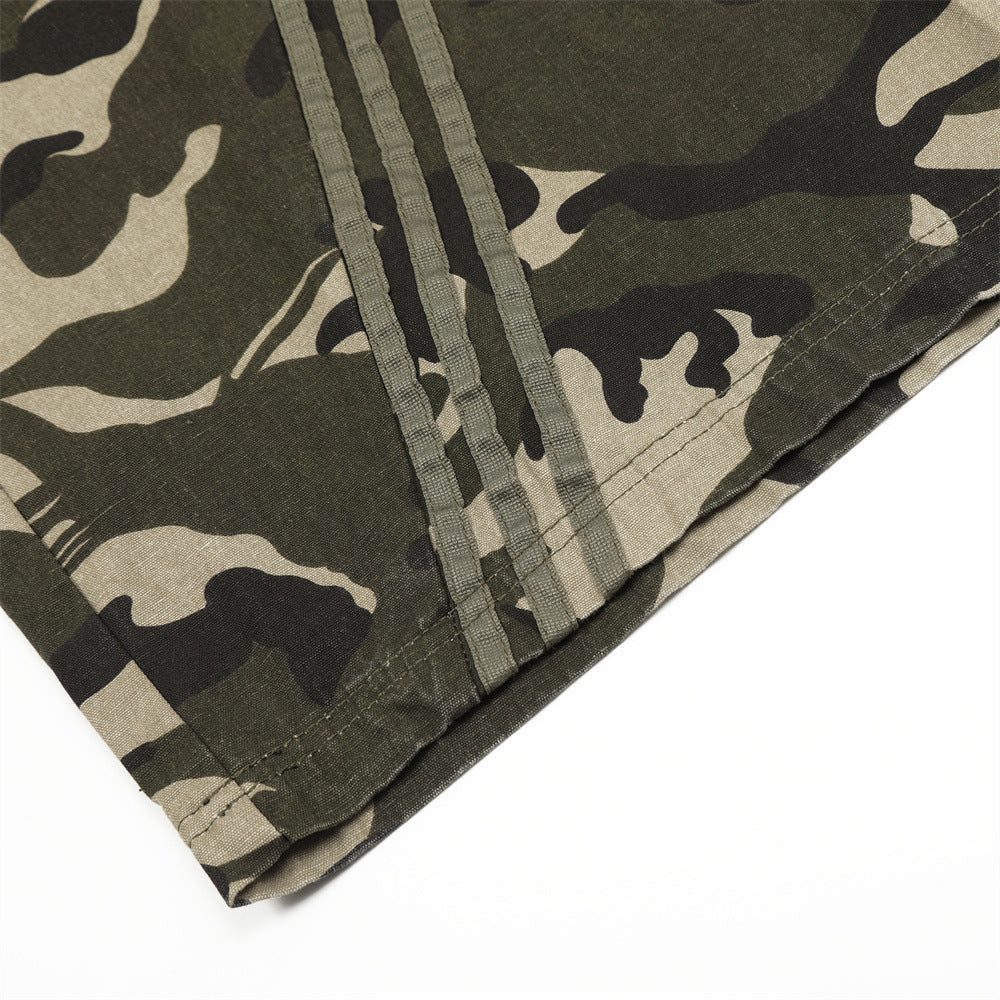 Striped Camouflage Loose Cargo Pants PinkLimes Trending Streetwear