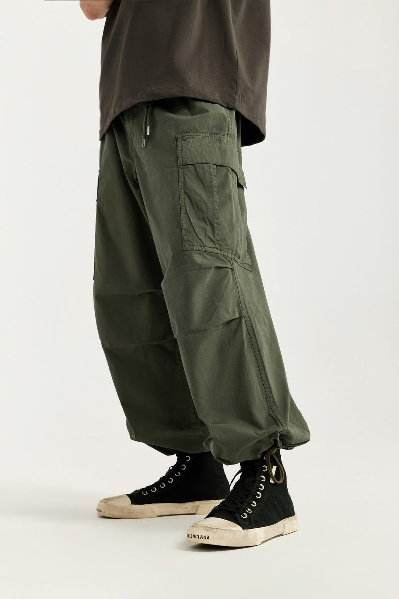 Washed Wide-Leg Cargo Overalls PinkLimes Trending Streetwear