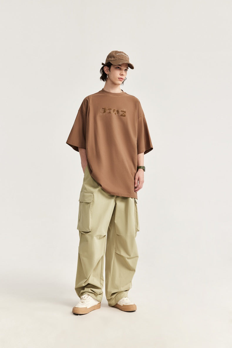 Herringbone Parachute Wide Leg Cargo Pants PinkLimes Trending Streetwear
