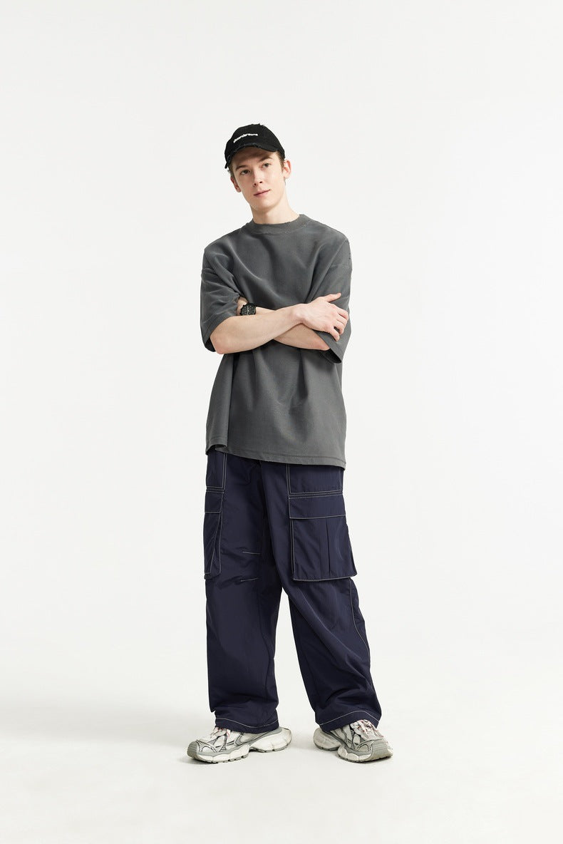 Rainproof Ming Line Wide Leg Cargo Pants PinkLimes Trending Streetwear