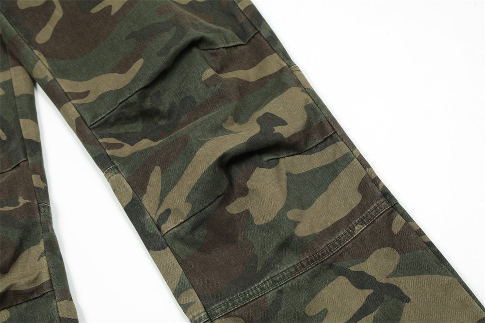 Camouflage Pleated Cargo Pants PinkLimes Trending Streetwear