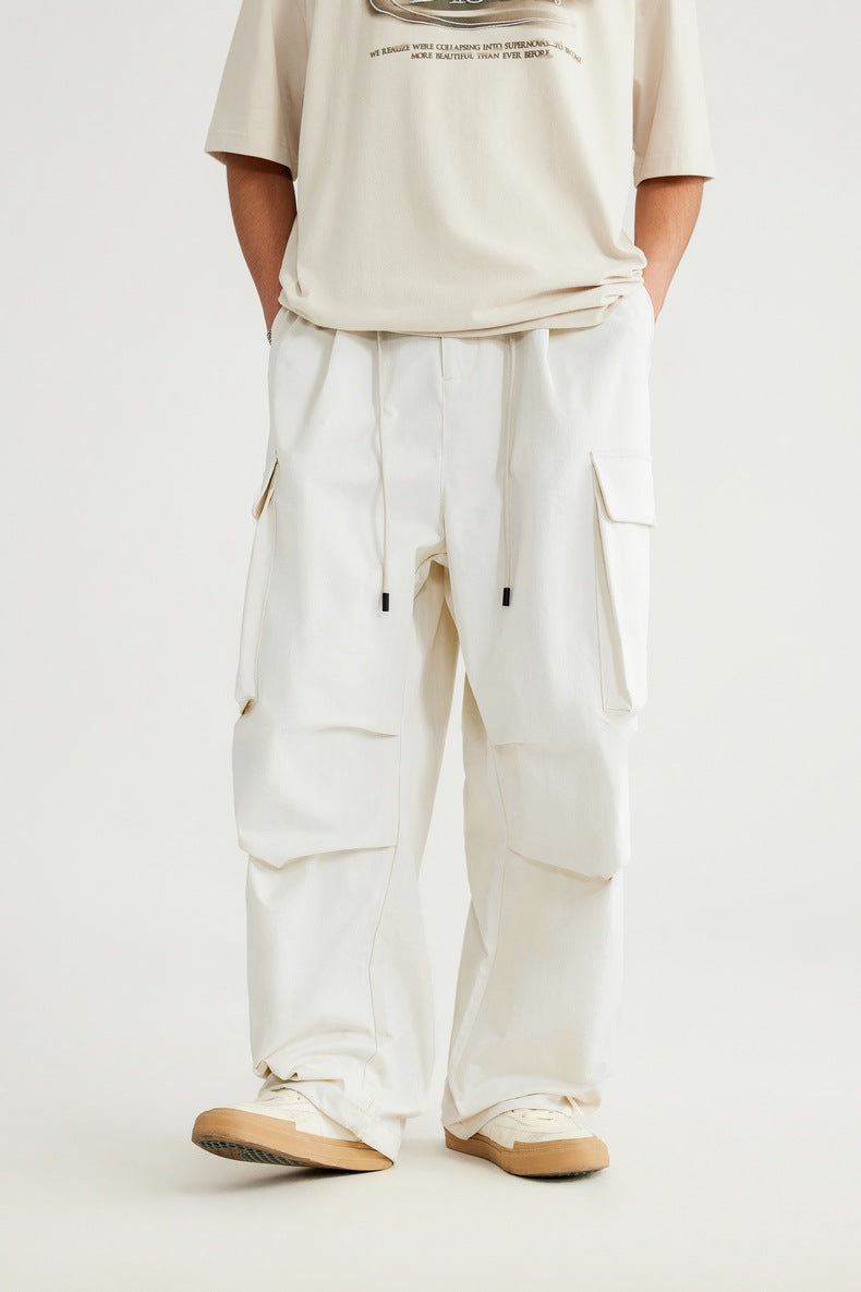 Herringbone Parachute Wide Leg Cargo Pants PinkLimes Trending Streetwear