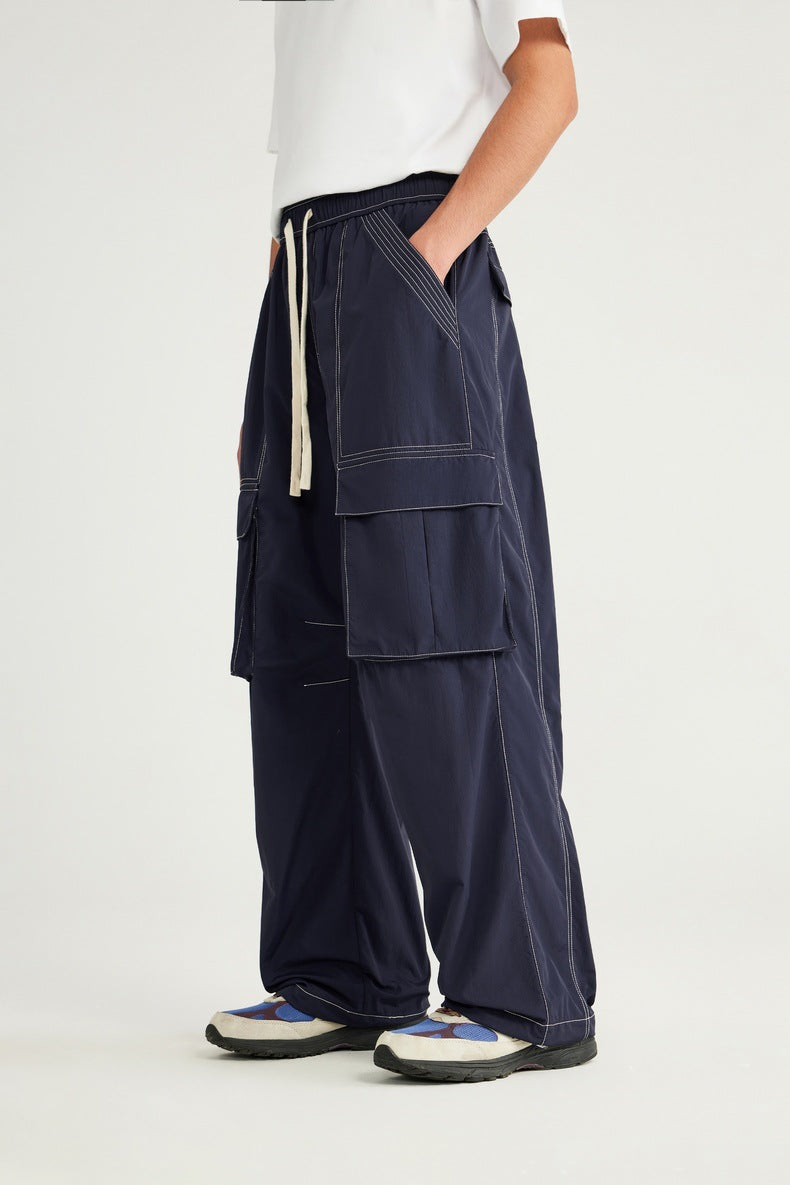 Rainproof Ming Line Wide Leg Cargo Pants PinkLimes Trending Streetwear