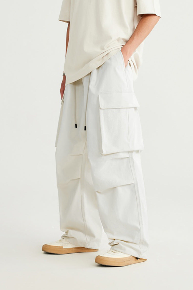 Herringbone Parachute Wide Leg Cargo Pants PinkLimes Trending Streetwear