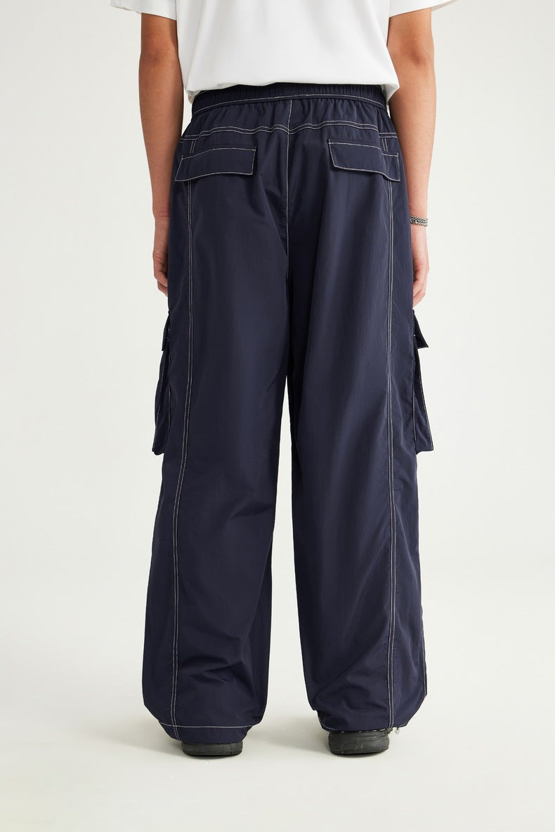 Rainproof Ming Line Wide Leg Cargo Pants PinkLimes Trending Streetwear