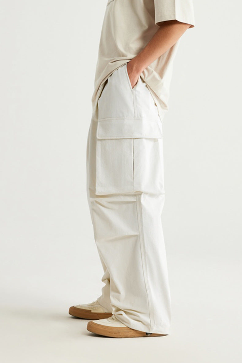 Herringbone Parachute Wide Leg Cargo Pants PinkLimes Trending Streetwear