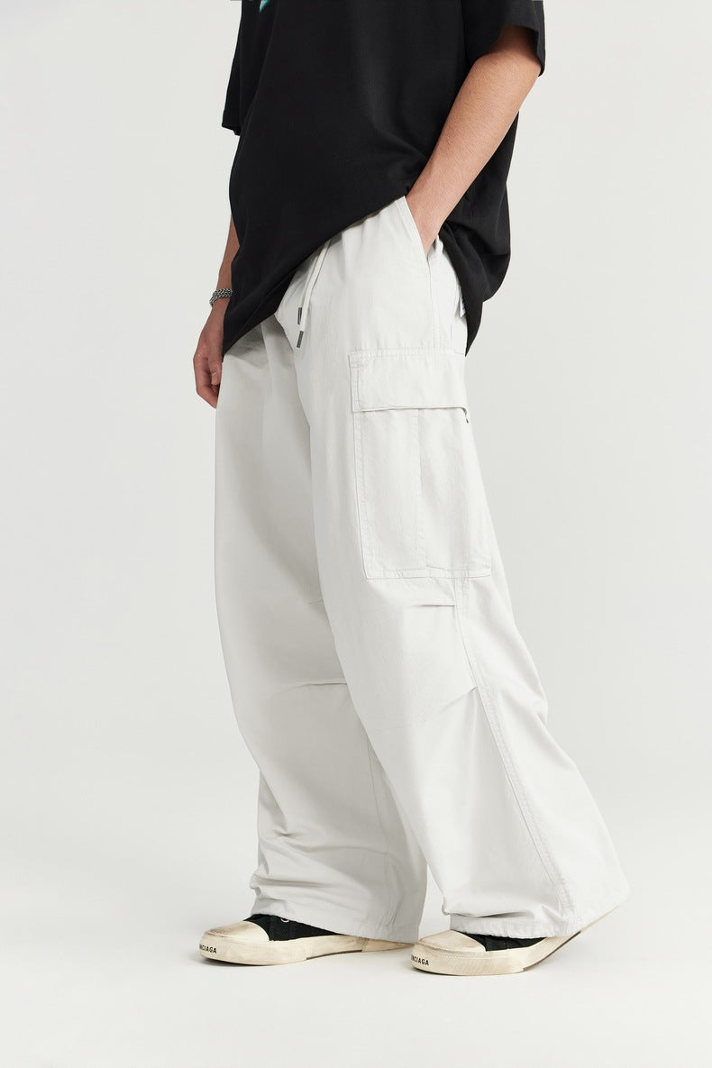 Washed Wide-Leg Cargo Overalls PinkLimes Trending Streetwear