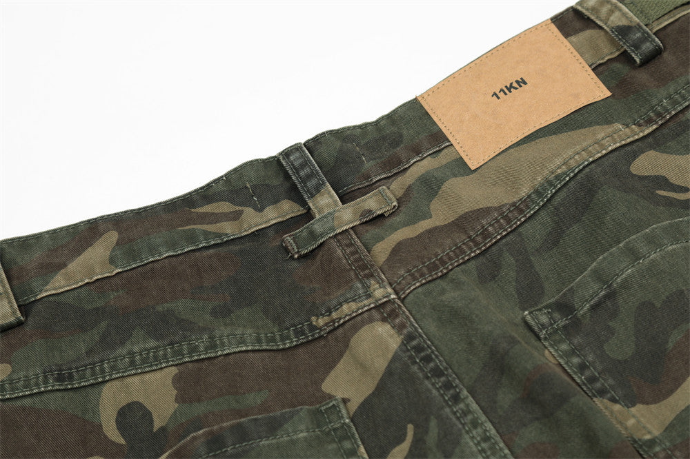 Camouflage Pleated Cargo Pants PinkLimes Trending Streetwear