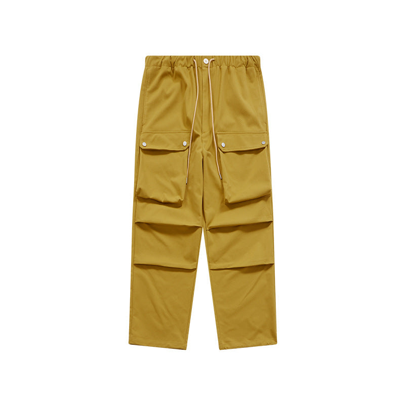 Large Pocket Paratrooper Cargo Pants Yellow PinkLimes Trending Streetwear