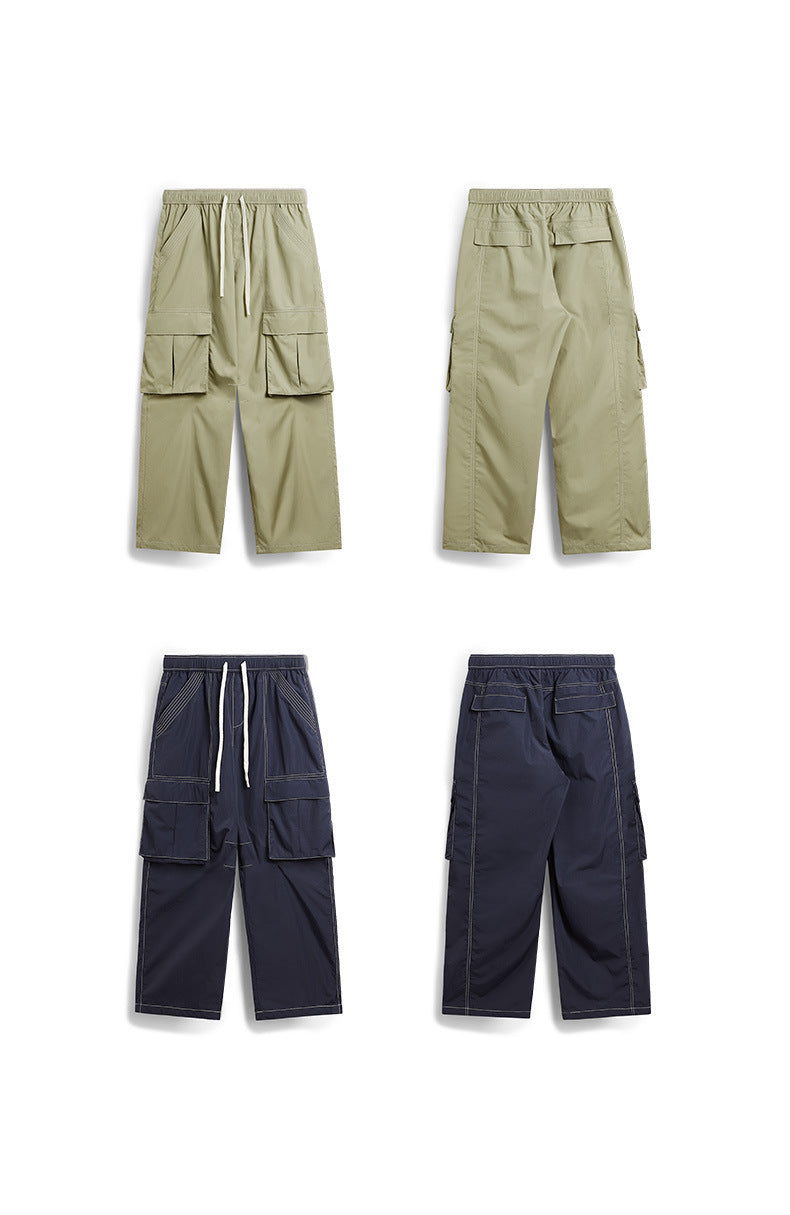 Rainproof Ming Line Wide Leg Cargo Pants PinkLimes Trending Streetwear