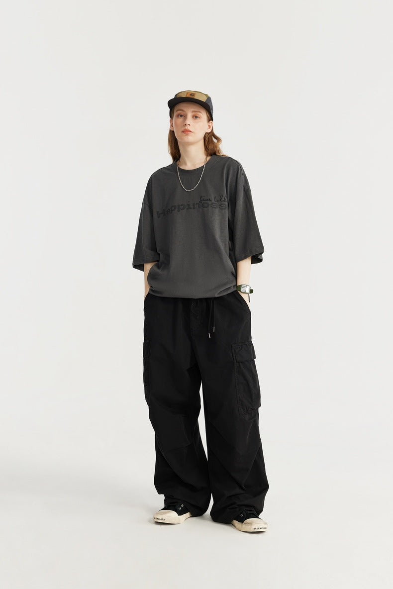 Washed Wide-Leg Cargo Overalls PinkLimes Trending Streetwear