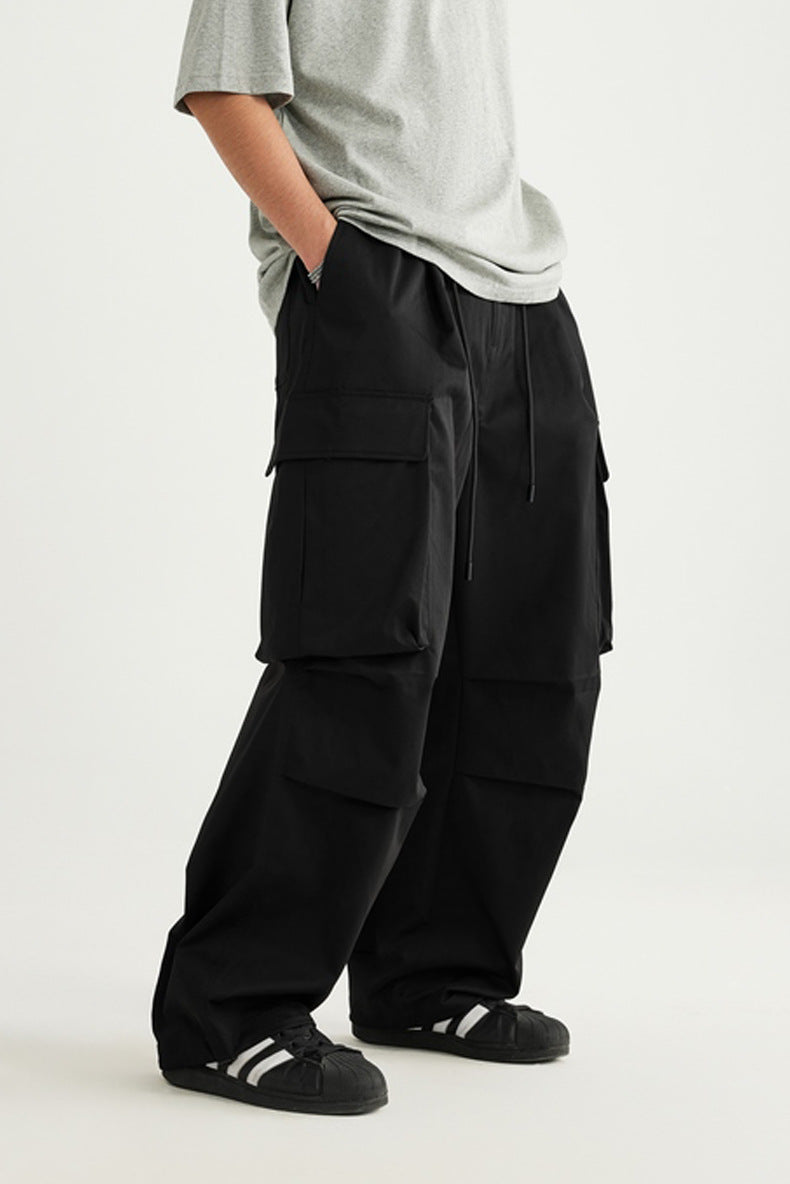 Herringbone Parachute Wide Leg Cargo Pants PinkLimes Trending Streetwear