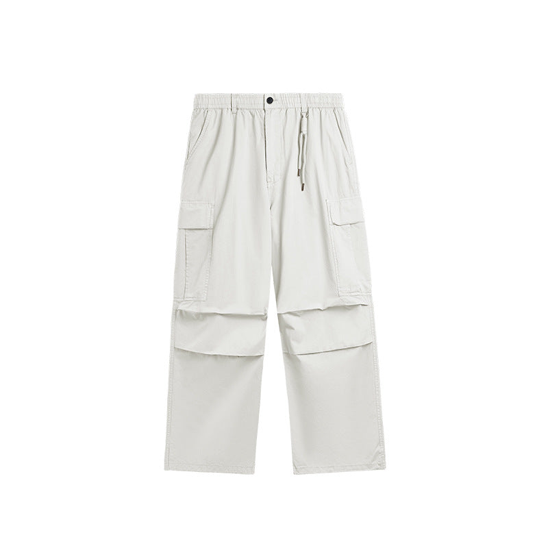 Washed Wide-Leg Cargo Overalls Beige PinkLimes Trending Streetwear