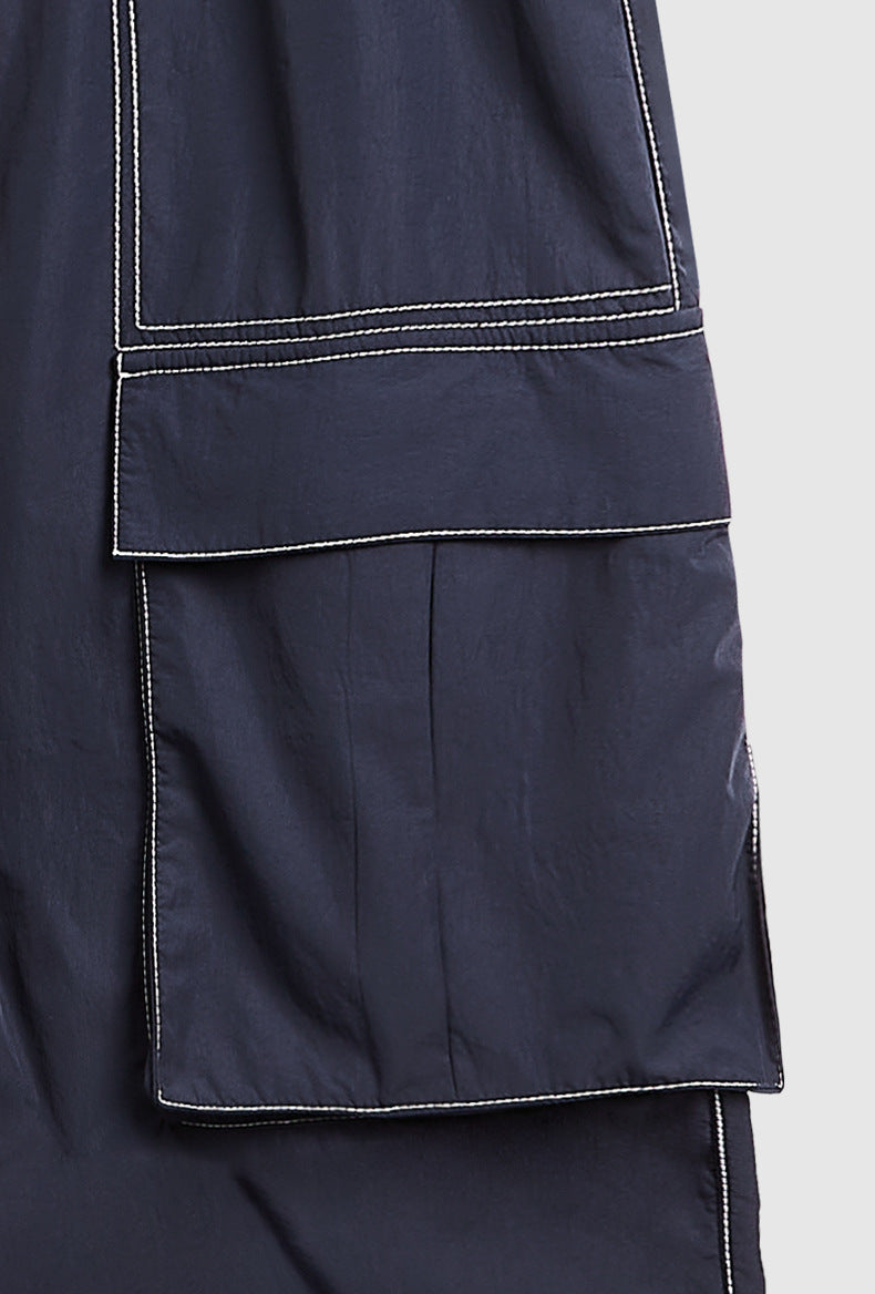 Rainproof Ming Line Wide Leg Cargo Pants PinkLimes Trending Streetwear