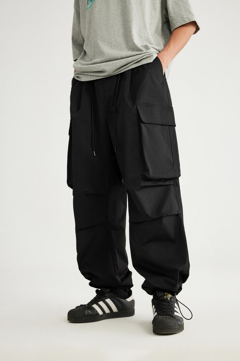 Herringbone Parachute Wide Leg Cargo Pants PinkLimes Trending Streetwear