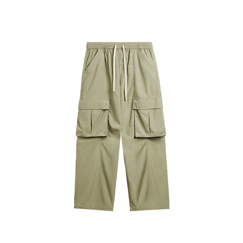 Rainproof Ming Line Wide Leg Cargo Pants Light Green PinkLimes Trending Streetwear