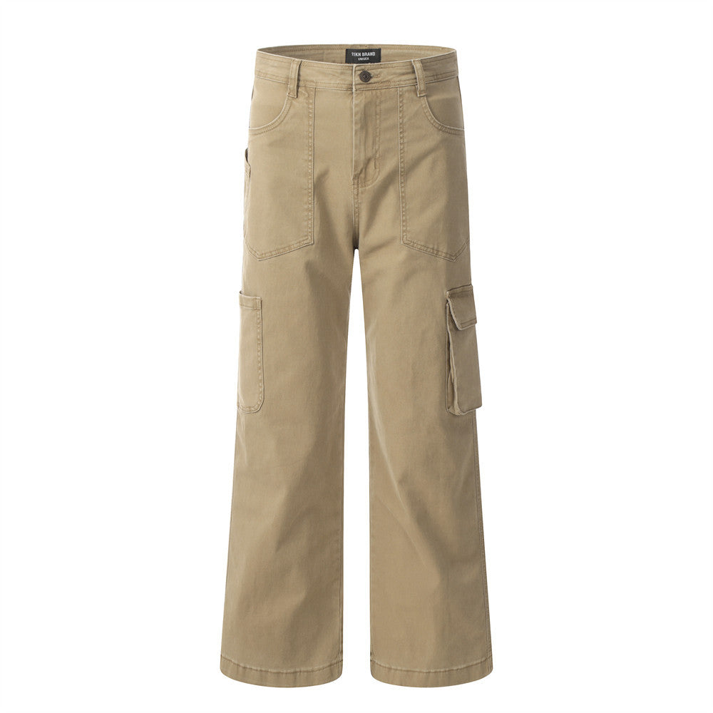 Loose Denim Cargo Pants Khaki PinkLimes Trending Streetwear