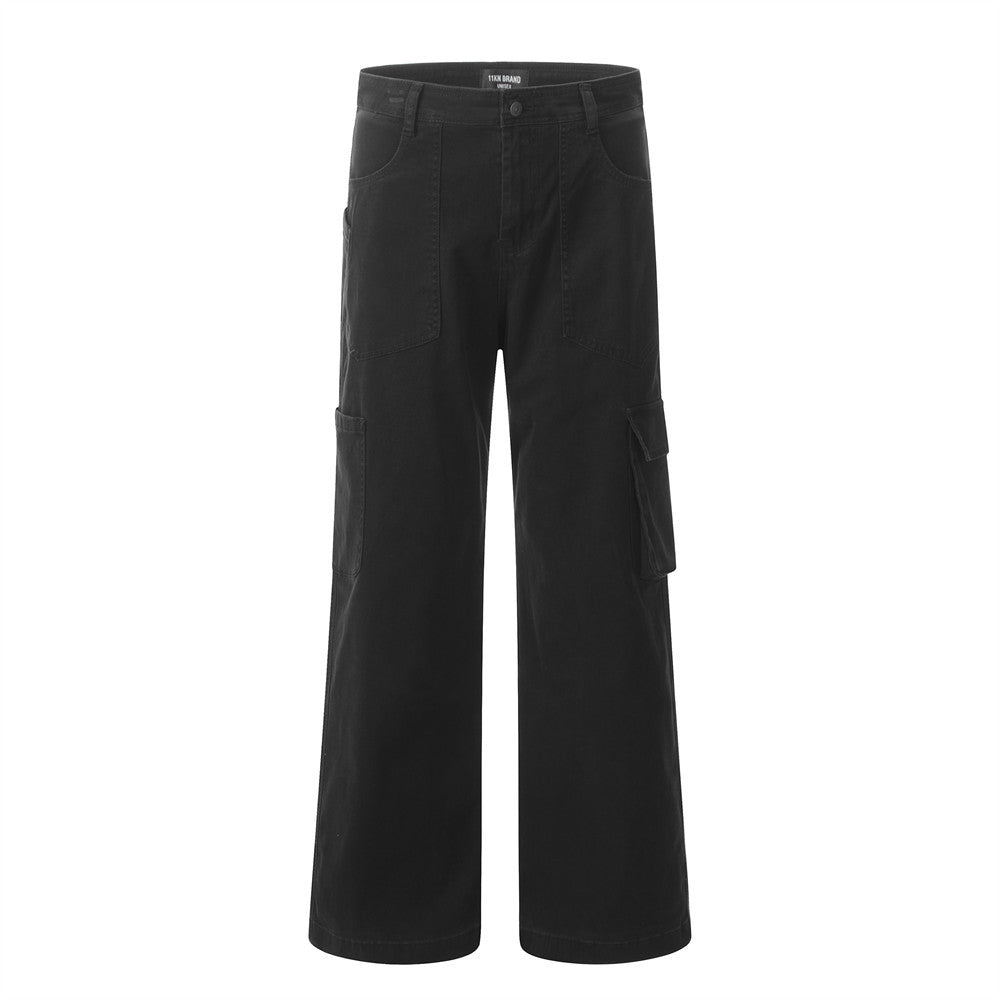 Loose Denim Cargo Pants Black PinkLimes Trending Streetwear