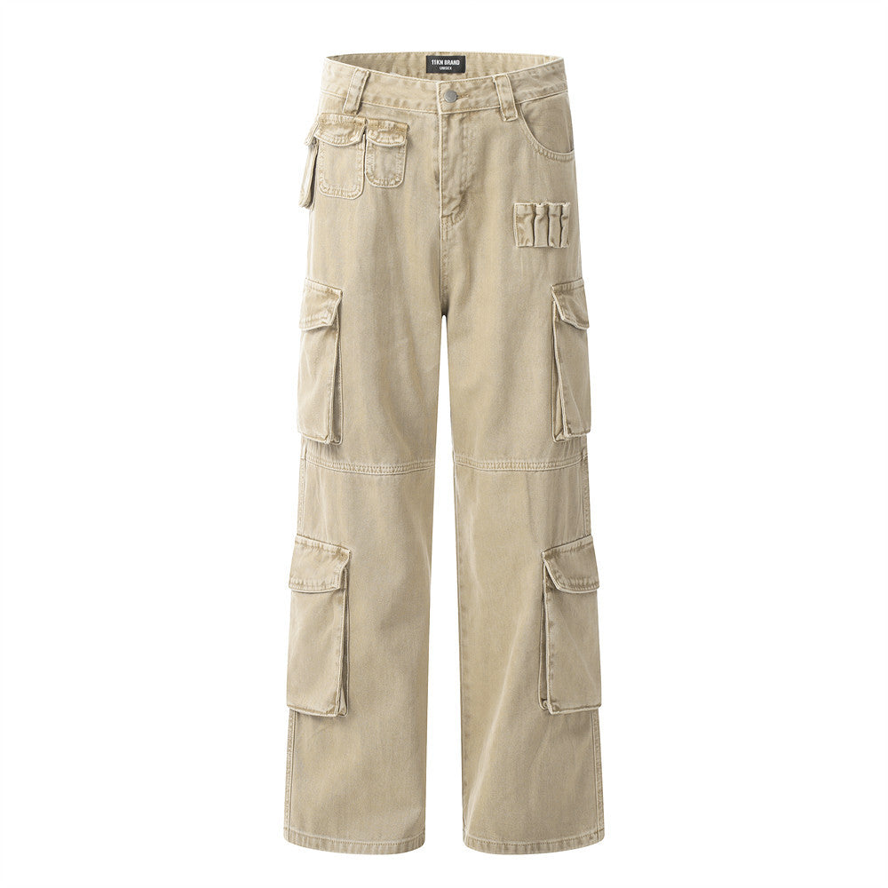 Utility Pocket Cargo Pants Khaki PinkLimes Trending Streetwear
