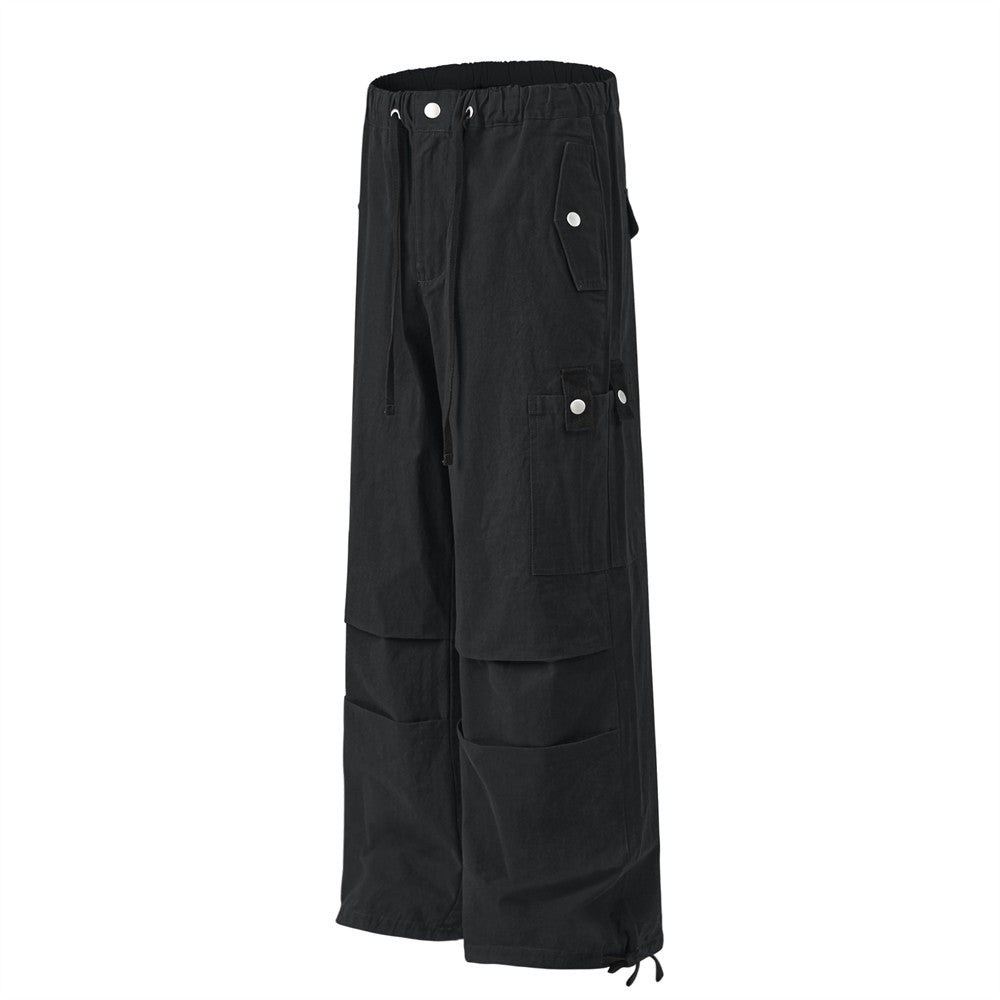 Loose Drawstring Wide Leg Cargo Pants PinkLimes Trending Streetwear