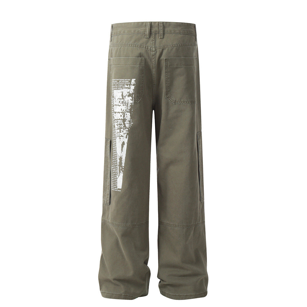 Distressed Printed Cargo Pants PinkLimes Trending Streetwear