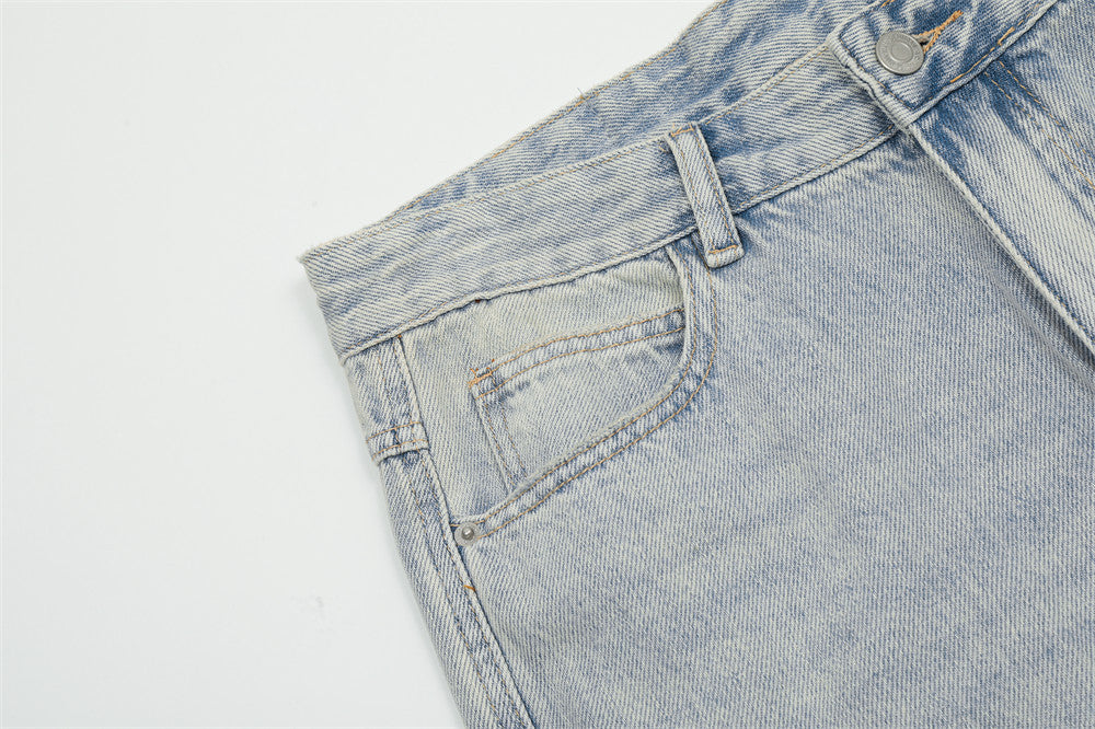 Light Wash Denim Cargo Pants PinkLimes Trending Streetwear