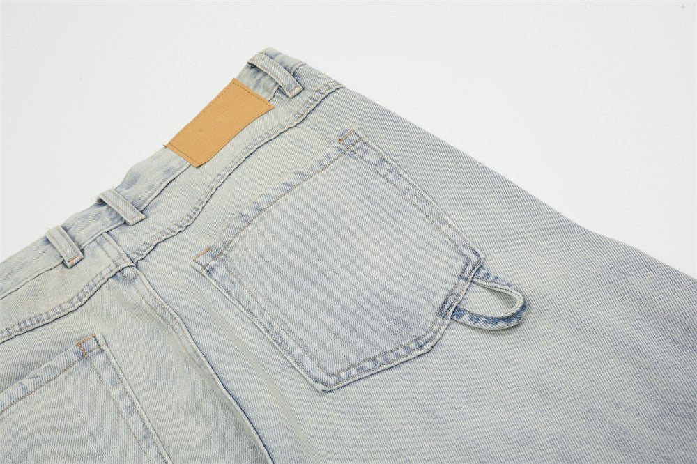 Light Wash Denim Cargo Pants PinkLimes Trending Streetwear