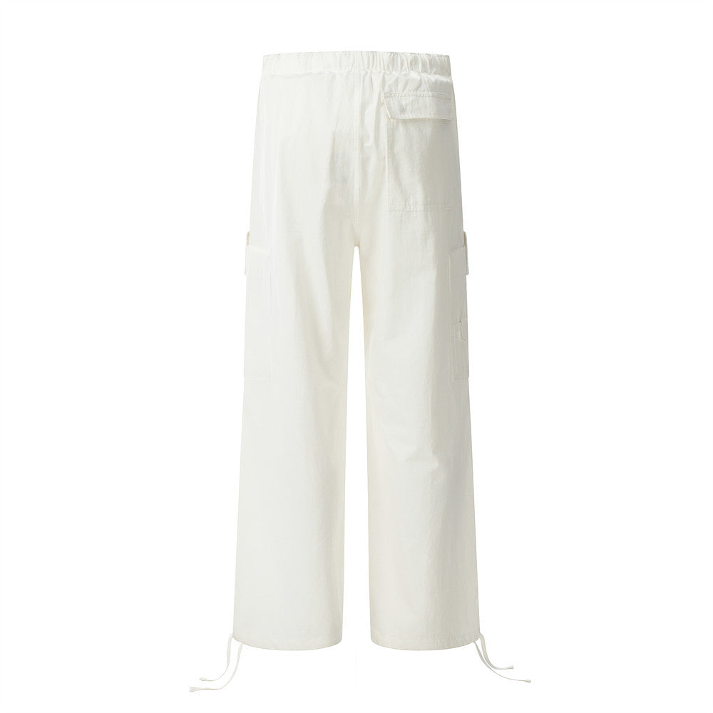 Solid Pleated Drawstring Cargo Pants PinkLimes Trending Streetwear