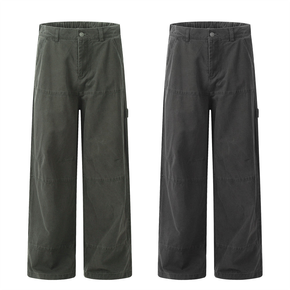 Spliced Washed Wide Leg Cargo Pants PinkLimes Trending Streetwear