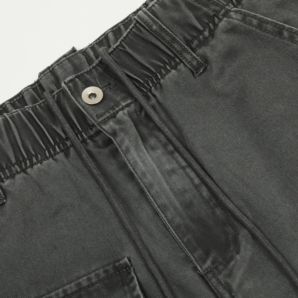 Washed Denim Pleated Cargo Pants PinkLimes Trending Streetwear