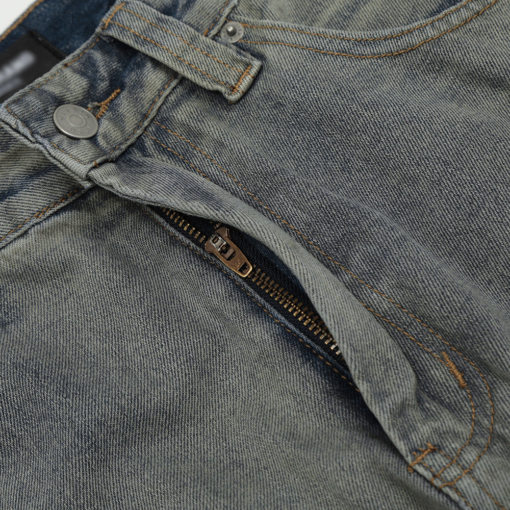 Spliced Washed Denim Cargo Pants PinkLimes Trending Streetwear