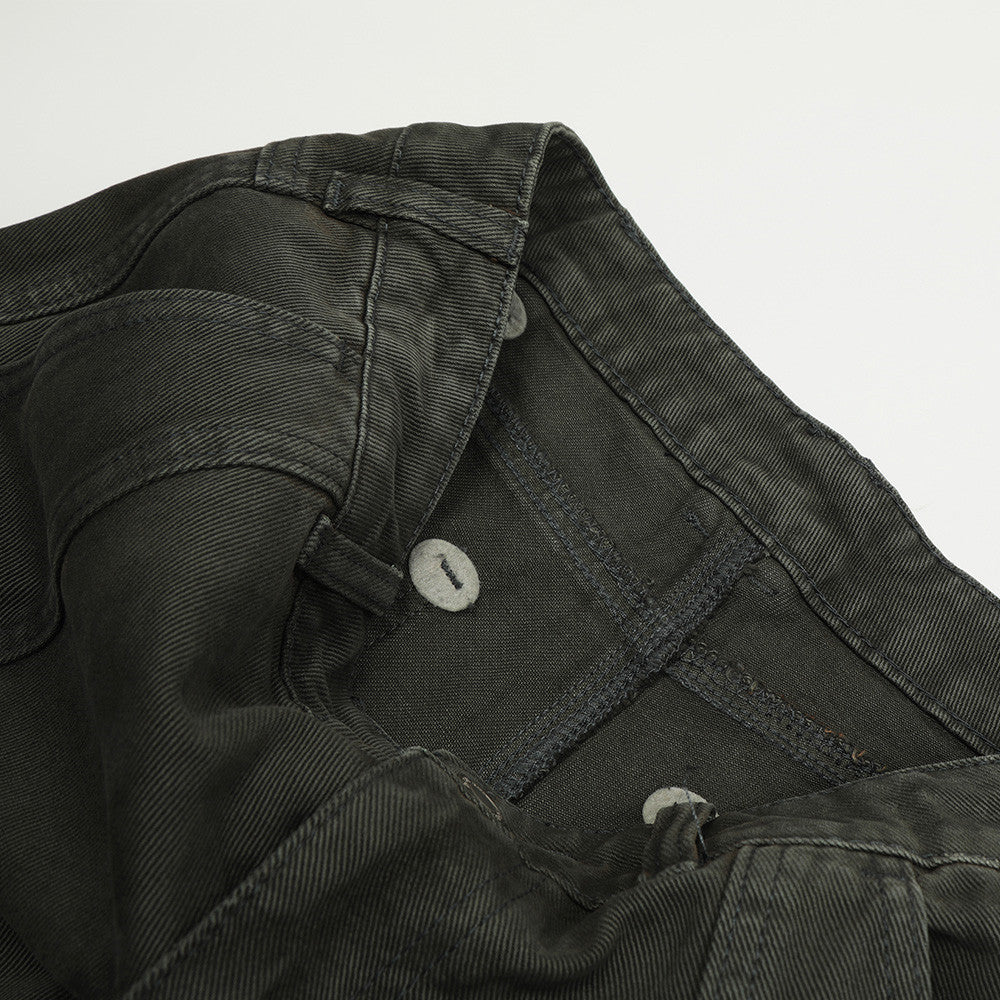Split Stitch Solid Denim Cargo Pants PinkLimes Trending Streetwear
